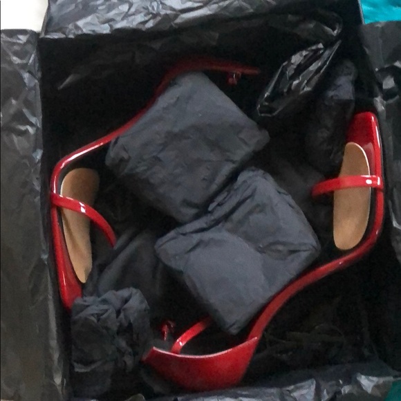 Red Sandals Patent with dust bag worn once - Picture 6 of 8